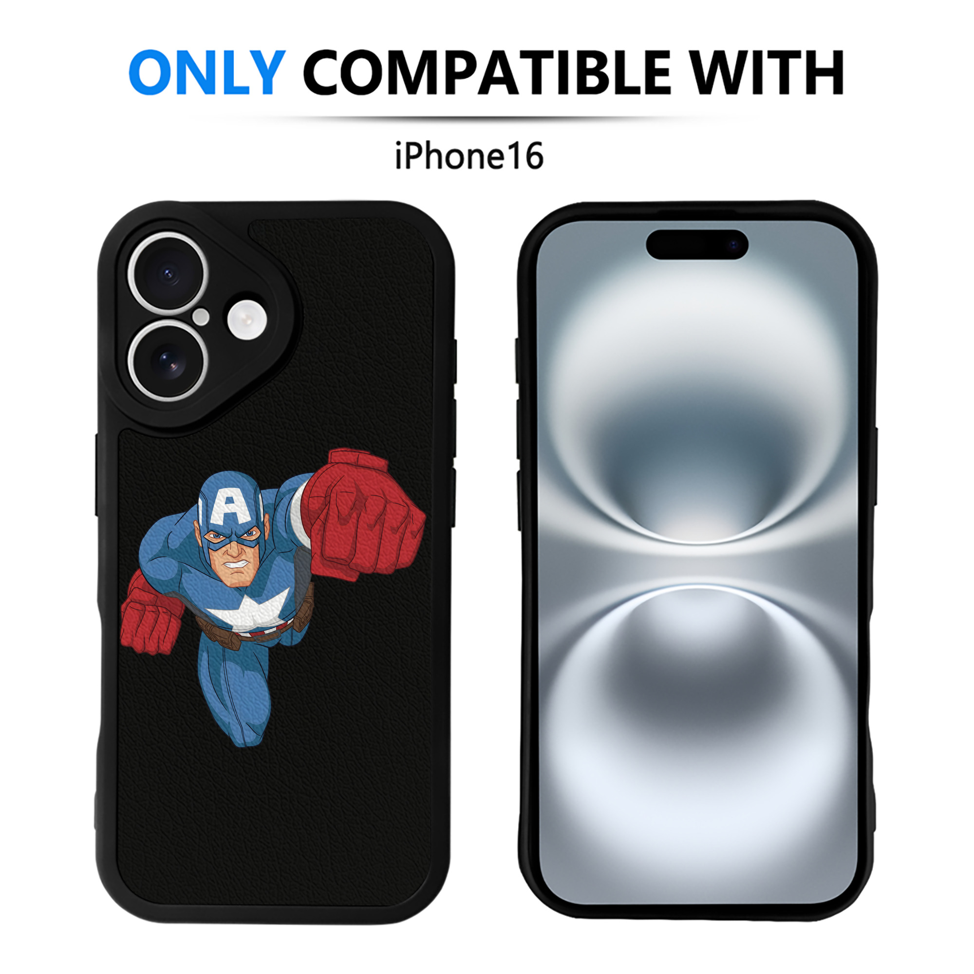 （画像用） アベンジャーズ The Avengers 【iPhone 16シリーズ対応】シリコンスマホケース（レザー調） 材質：シリコン